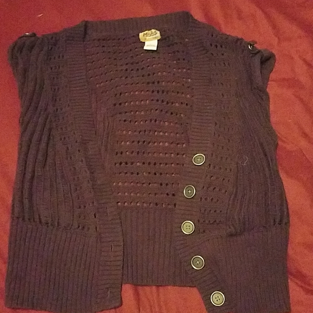 Short Sleeved Purple Cardigan